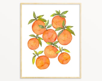 Watercolor Orange Citrus Print Fruit kitchen Art Printable Wall Art instant Download DIY Print House Decor Botanical Vegetable Watercolor