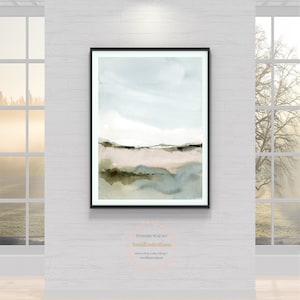 Large Printable Neutral Landscape Peaceful Serene Calm Abstract Landscape Print Download Printable Art Watercolor Home Decor - Vertical