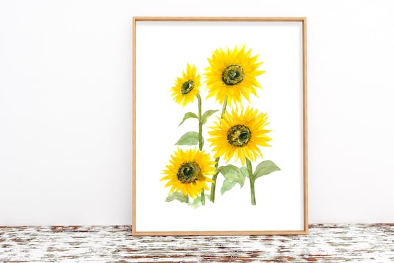 Sunflower Floral Print  Flowers Art INSTANT DOWNLOAD Printable Wall Decorations Sunflower  Poster