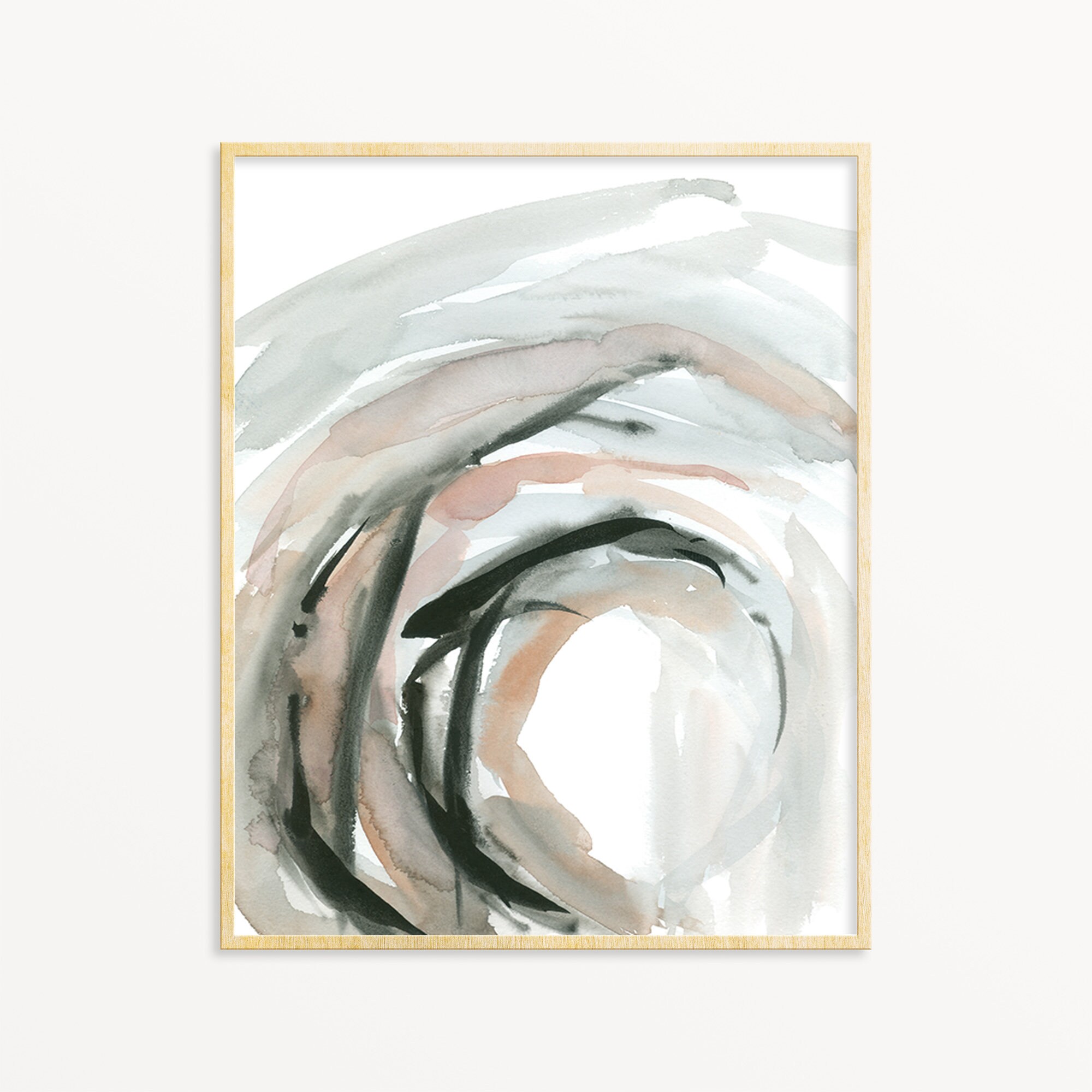 Neutral Circle Abstract Wall Art Print Printable Instant Etsy