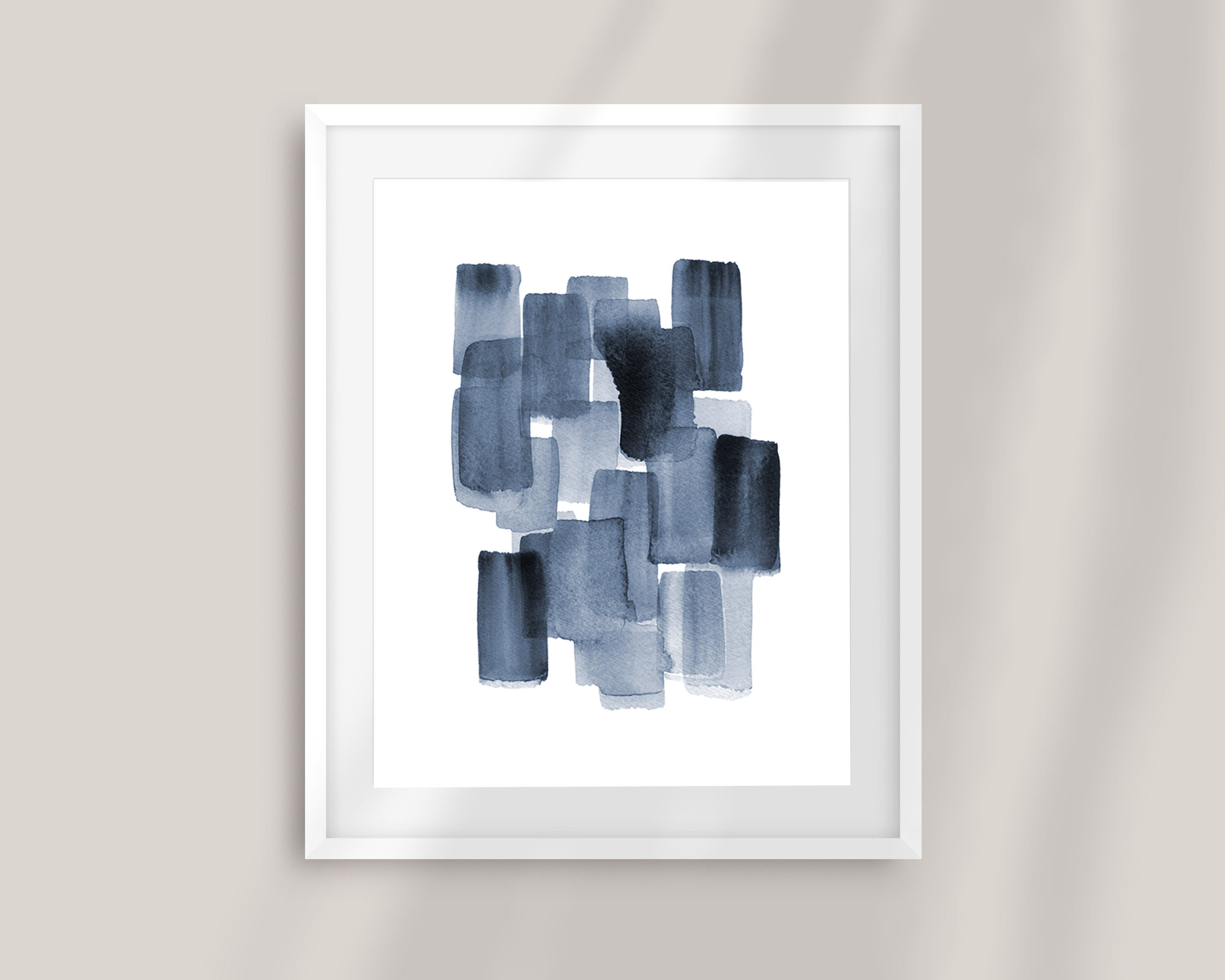 Blue Abstract Watercolor LARGE Printable Wall Art Instant - Etsy