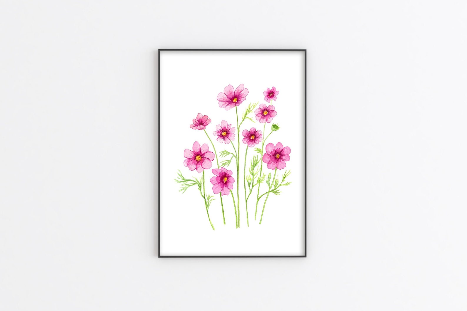 Pink Flower Art Print Cosmos Instant Download DIY Printable Etsy