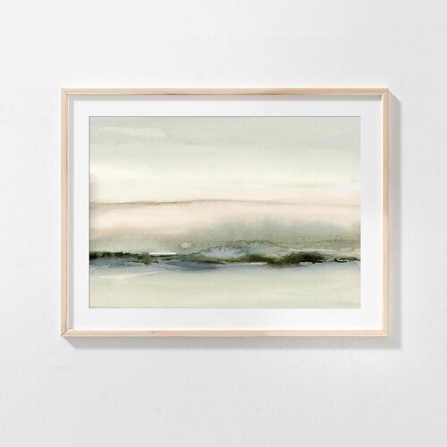 Neutral Abstract Landscape Print Watercolor Printable Wall Art - Etsy