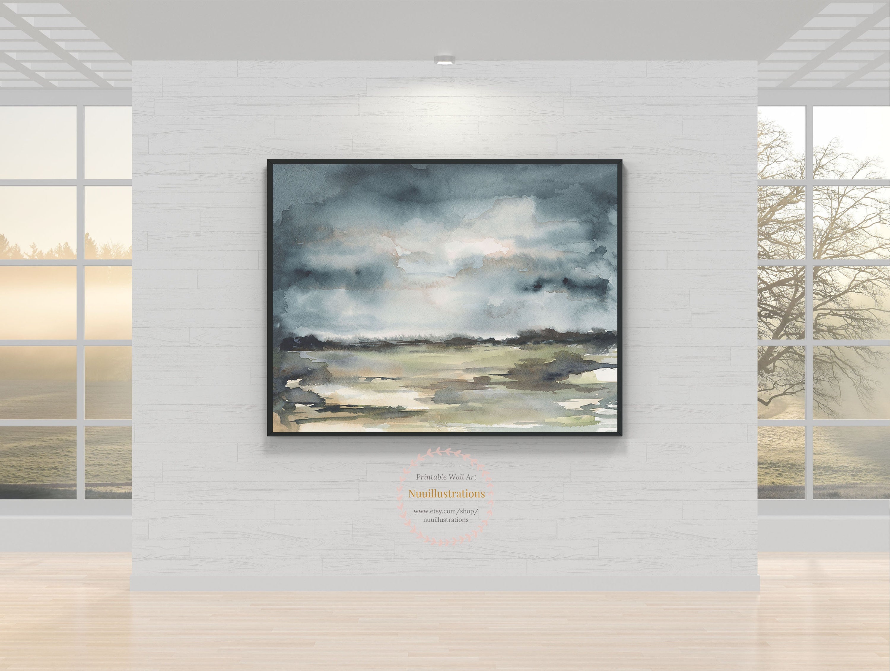 Large Abstract Neutral Landscape Wall Art Printable Instant Etsy
