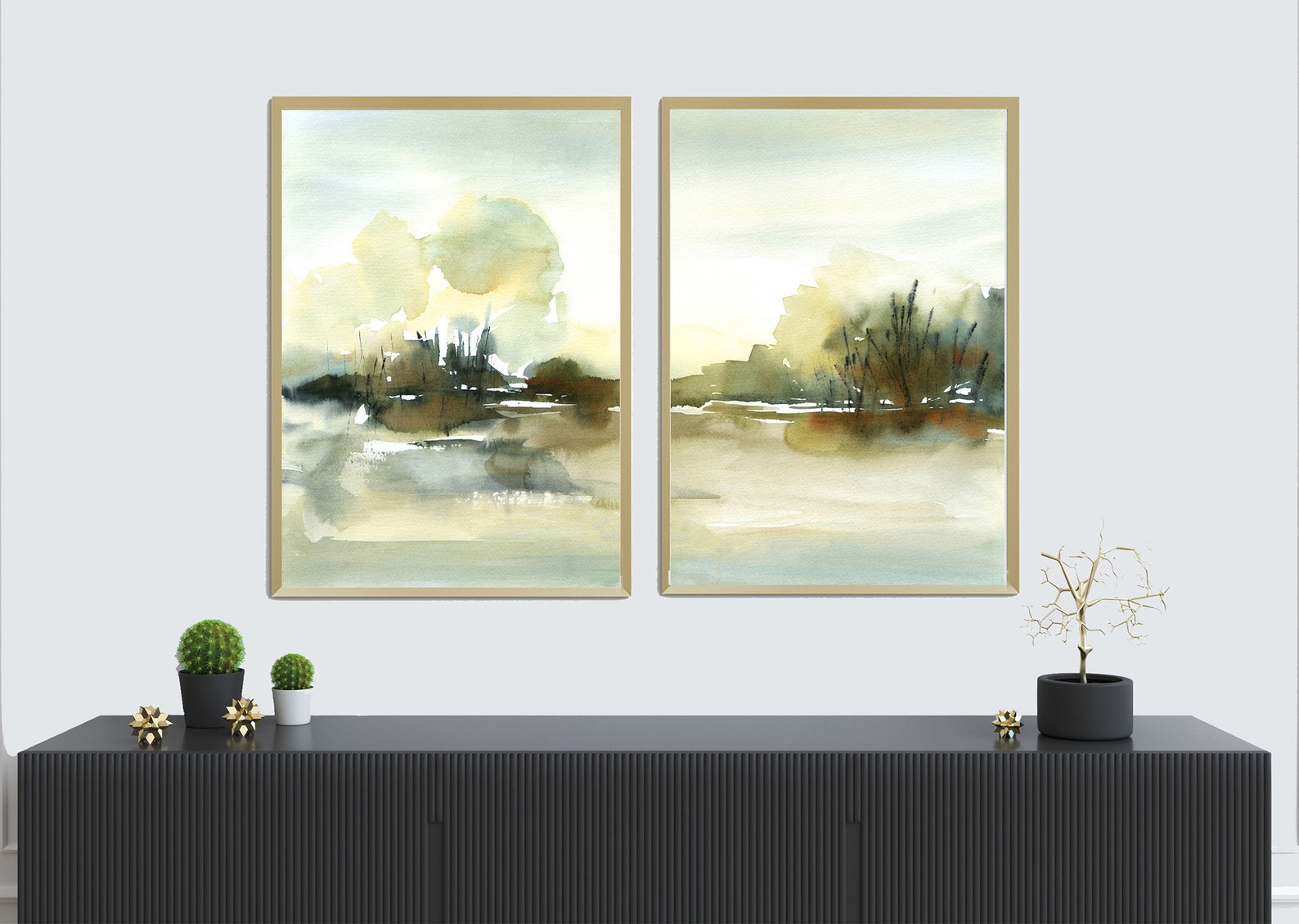 Neutral Landscape Print Set of 2 Printable Wall Art Minimal Etsy
