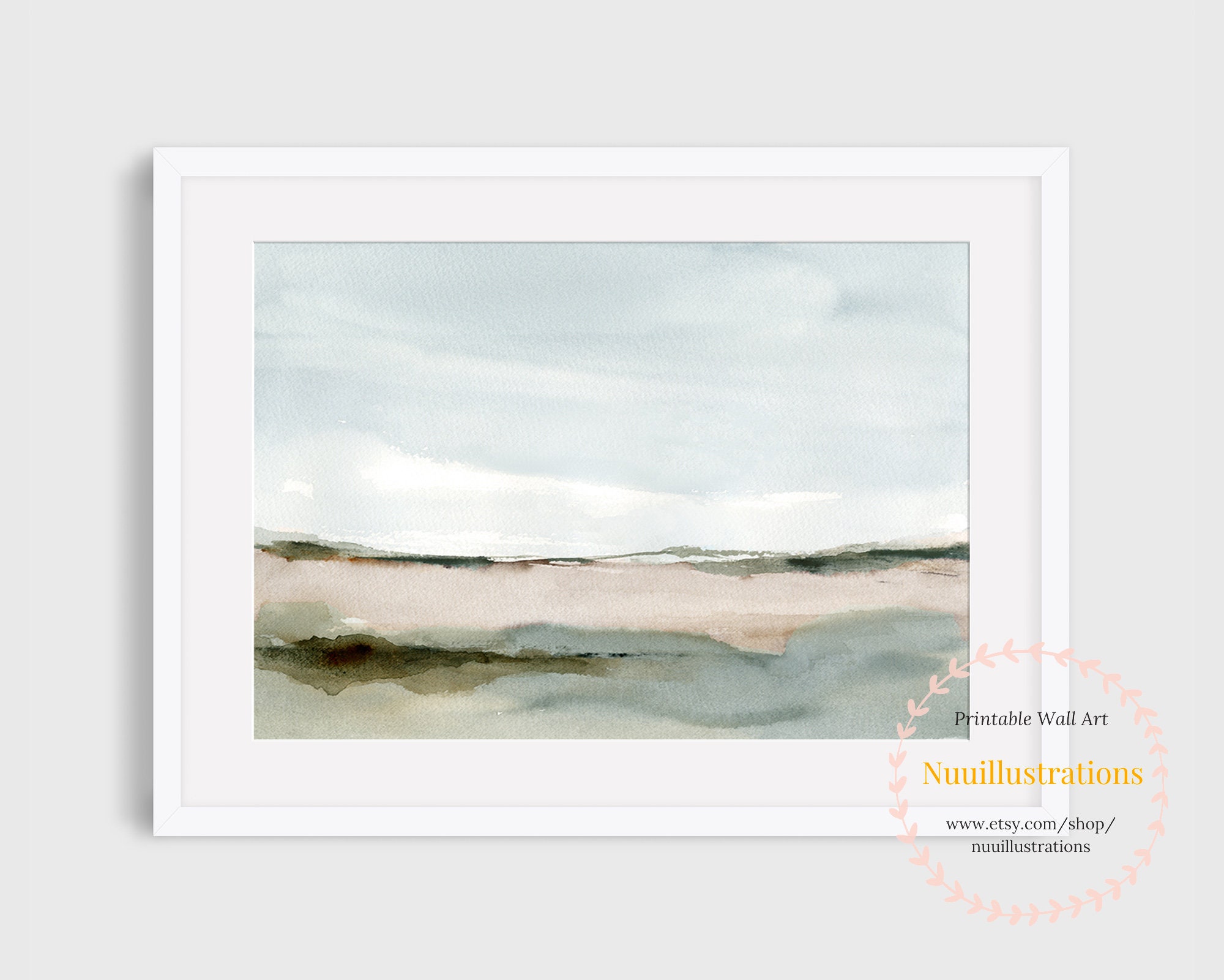 Watercolor Landscape Printable Wall Art Abstract Landscape | Etsy