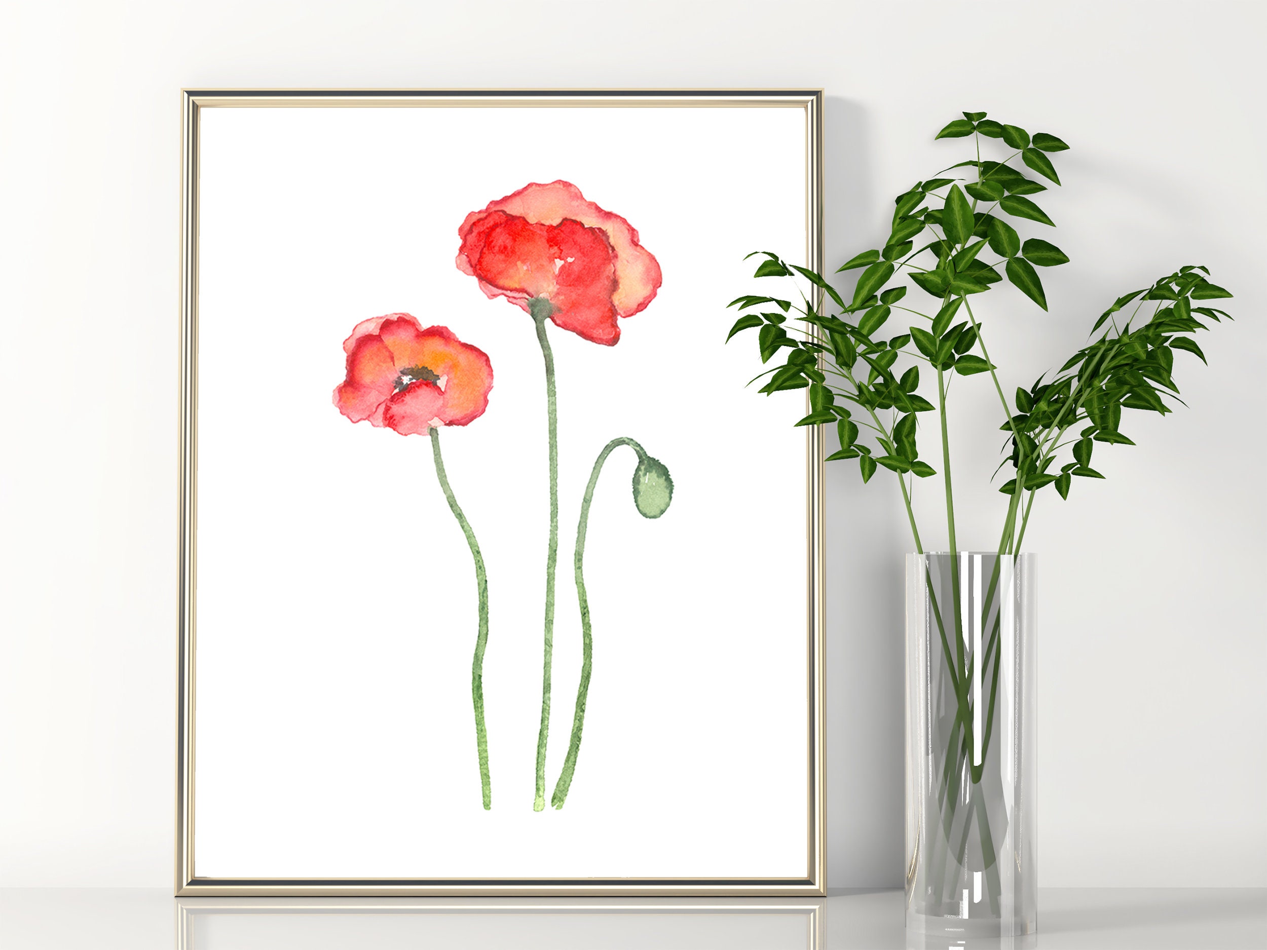 Poppy Flower Art Print Instant Download DIY Printable Floral - Etsy