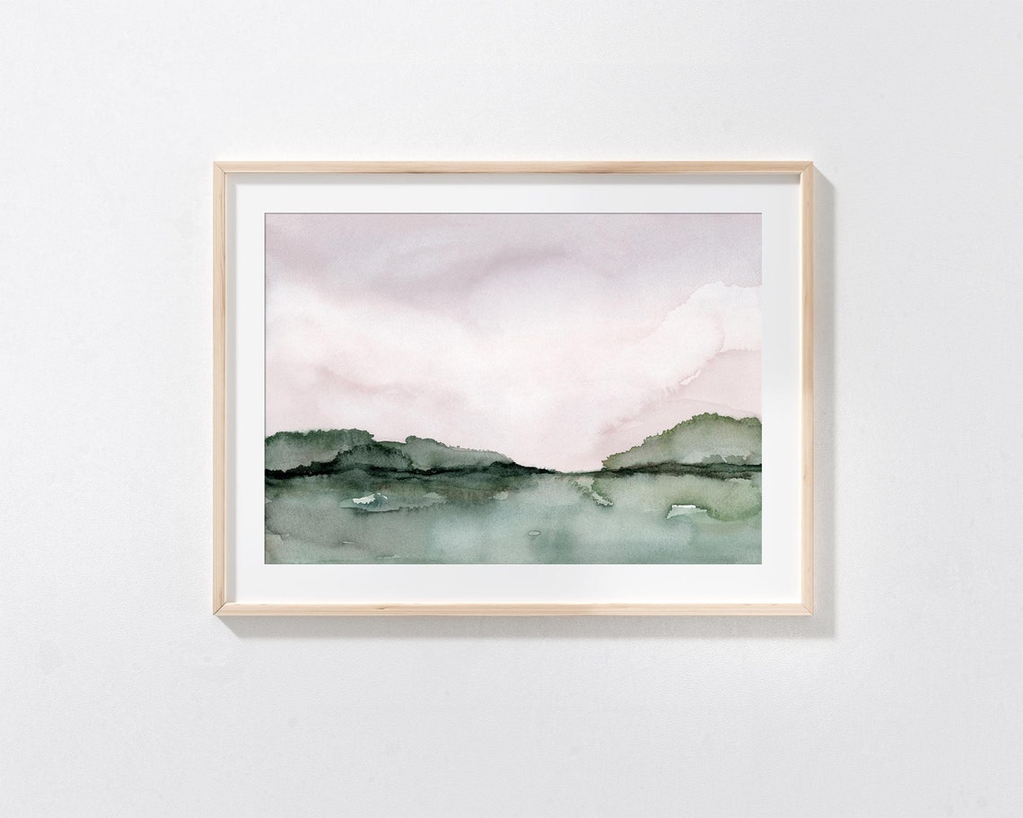 Watercolor Landscape Printable Wall Art Abstract Landscape | Etsy