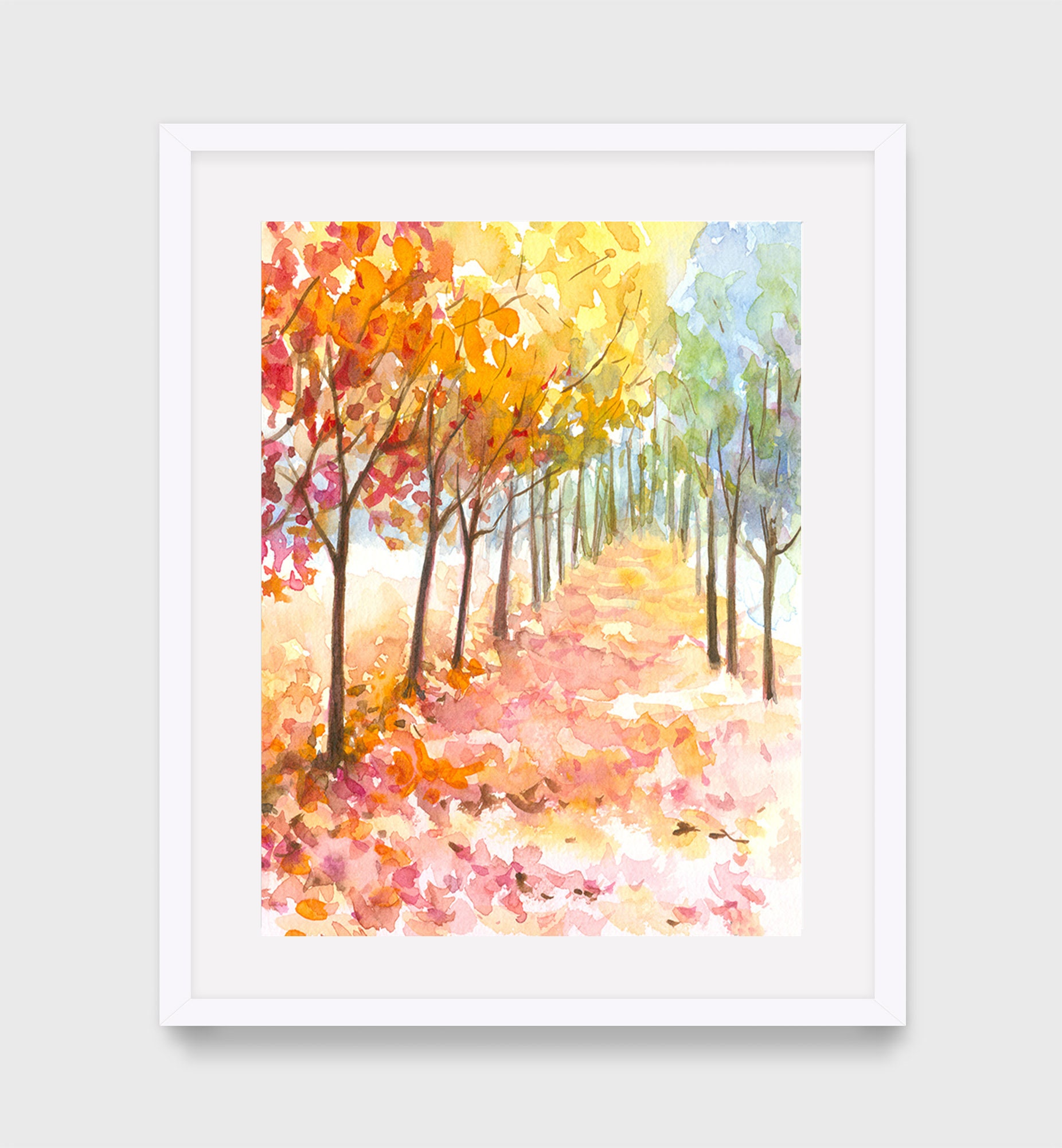 Autumn Tree Landscape Wall Art Print Instant Download Fall - Etsy