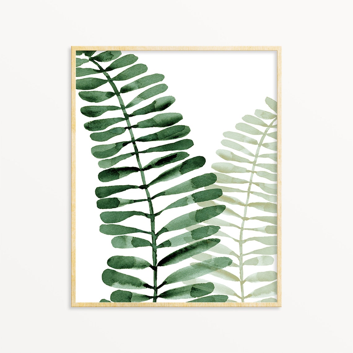 Fern Print Watercolor Plant Leaves Printable Wall Art - Etsy