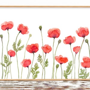 Poppy Flower Print Printable Wall Art Instant Download DIY Print Red ...