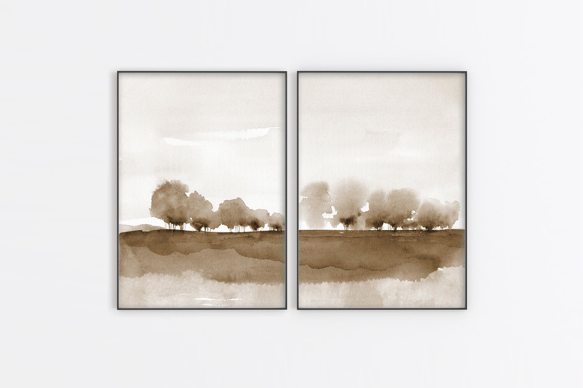 Tree Landscape Print Printable Wall Art Set Minimal Abstract Etsy