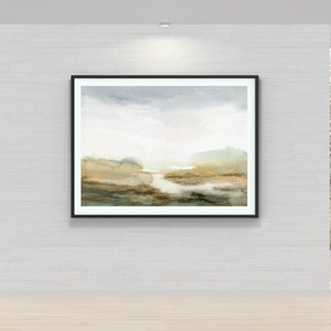 Large Abstract Neutral Landscape Printable Wall Art Downloadable Print Digital Download Print Watercolor Painting - Square and Rectangular