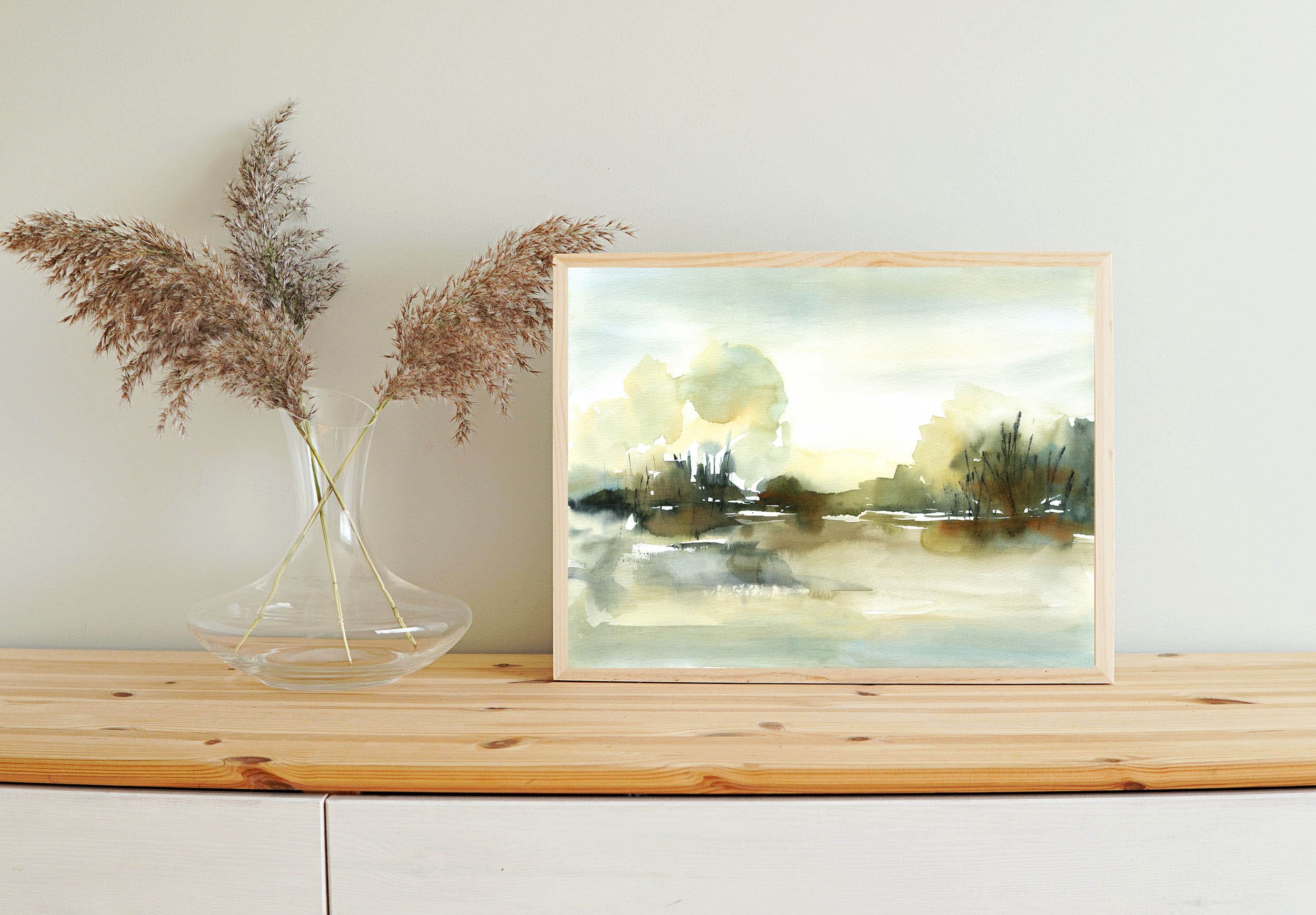 Neutral Landscape Print Printable Wall Art Minimal Abstract Etsy