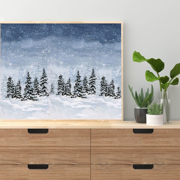 Snowfall Pine Tree Etsy