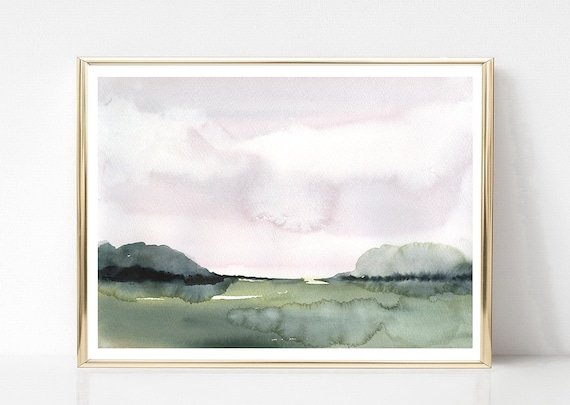 Watercolor Landscape Printable Wall Art Abstract Landscape | Etsy