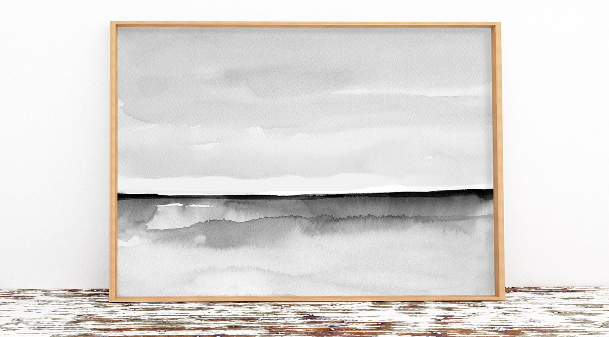 Black Gray Landscape Print Printable Wall Art Minimal Abstract - Etsy