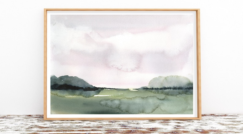 Watercolor Landscape Printable Wall Art Abstract Landscape | Etsy