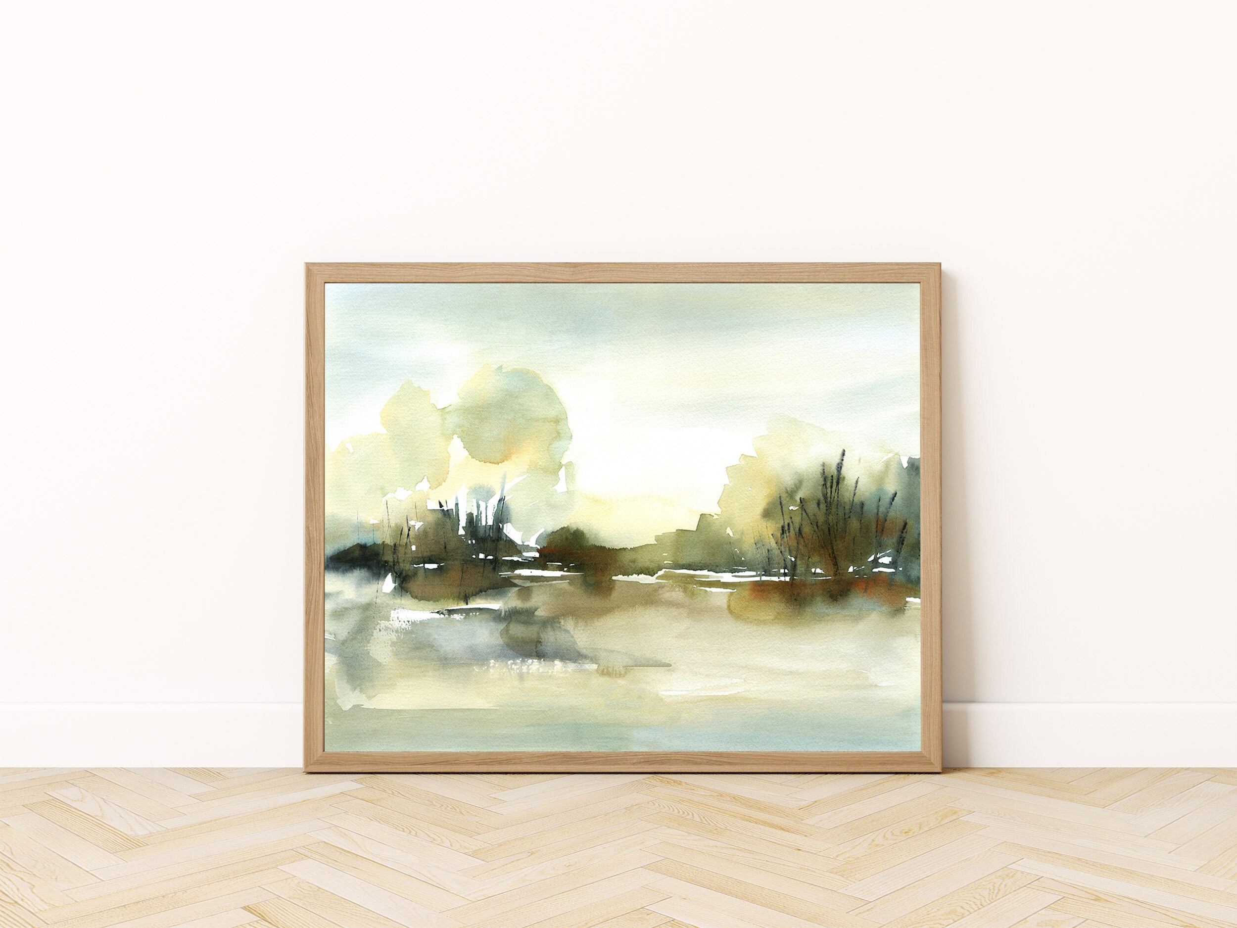 Neutral Landscape Print Printable Wall Art Minimal Abstract Etsy