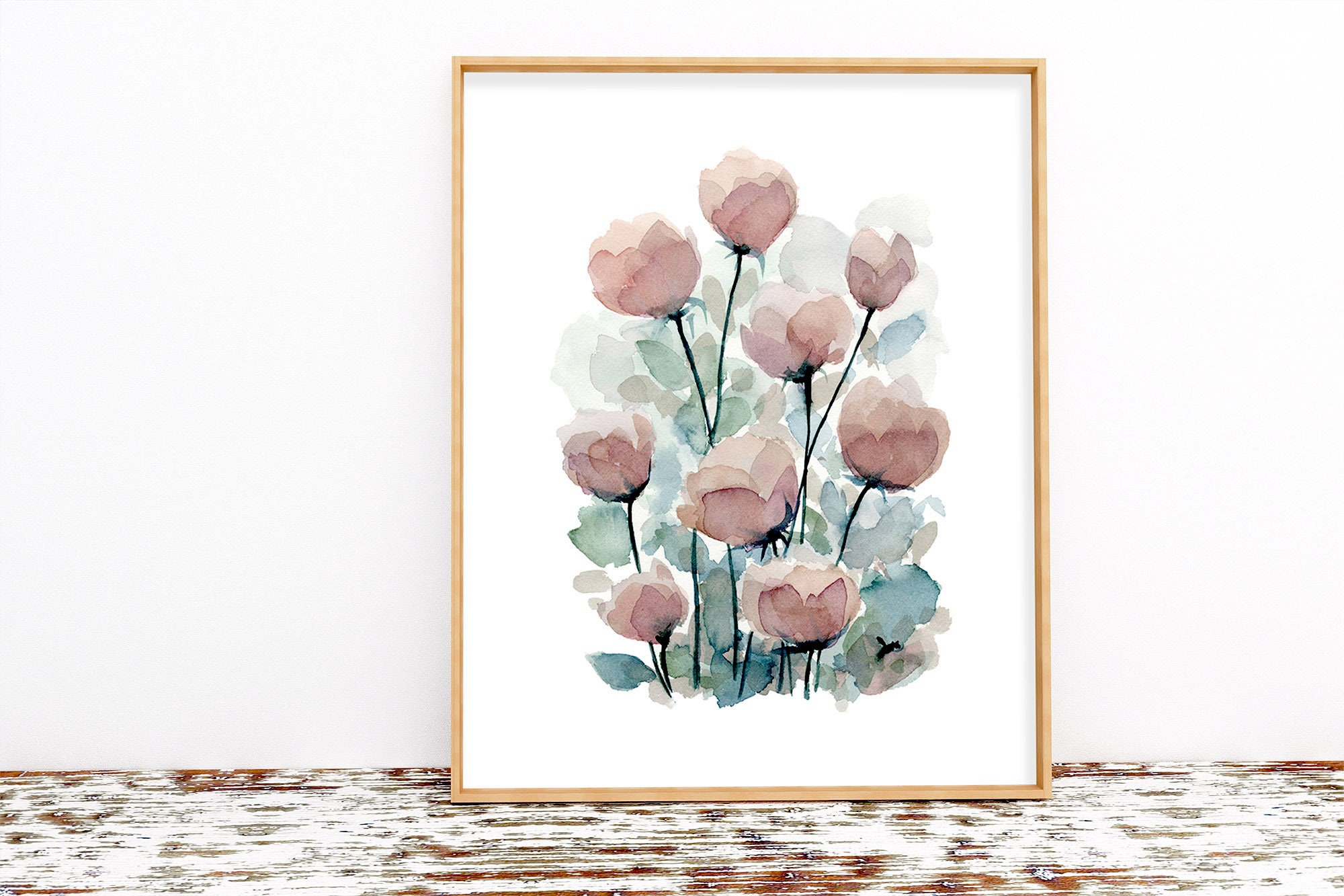 Pink Flower Printable Abstract Floral Print Instant Download | Etsy
