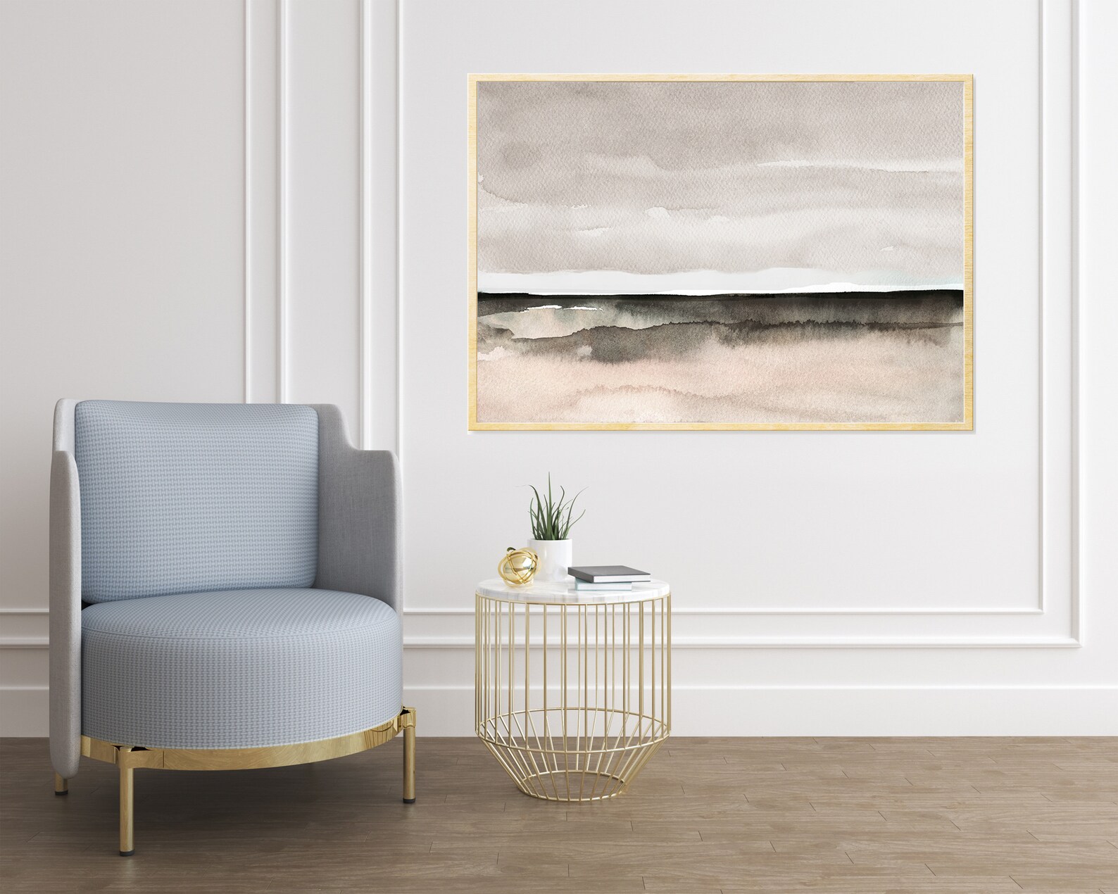 Neutral Landscape Print Printable Wall Art Minimal Abstract Etsy
