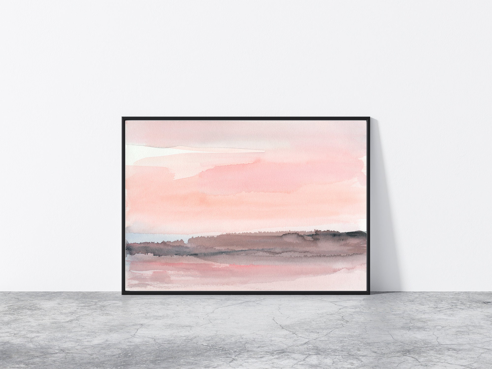 Pink Landscape Printable Abstract Art Instant Download DIY Digital ...