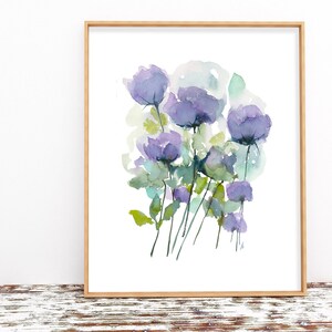 Abstract Purple Flower Print Instant Download Art DIY Printable Floral ...