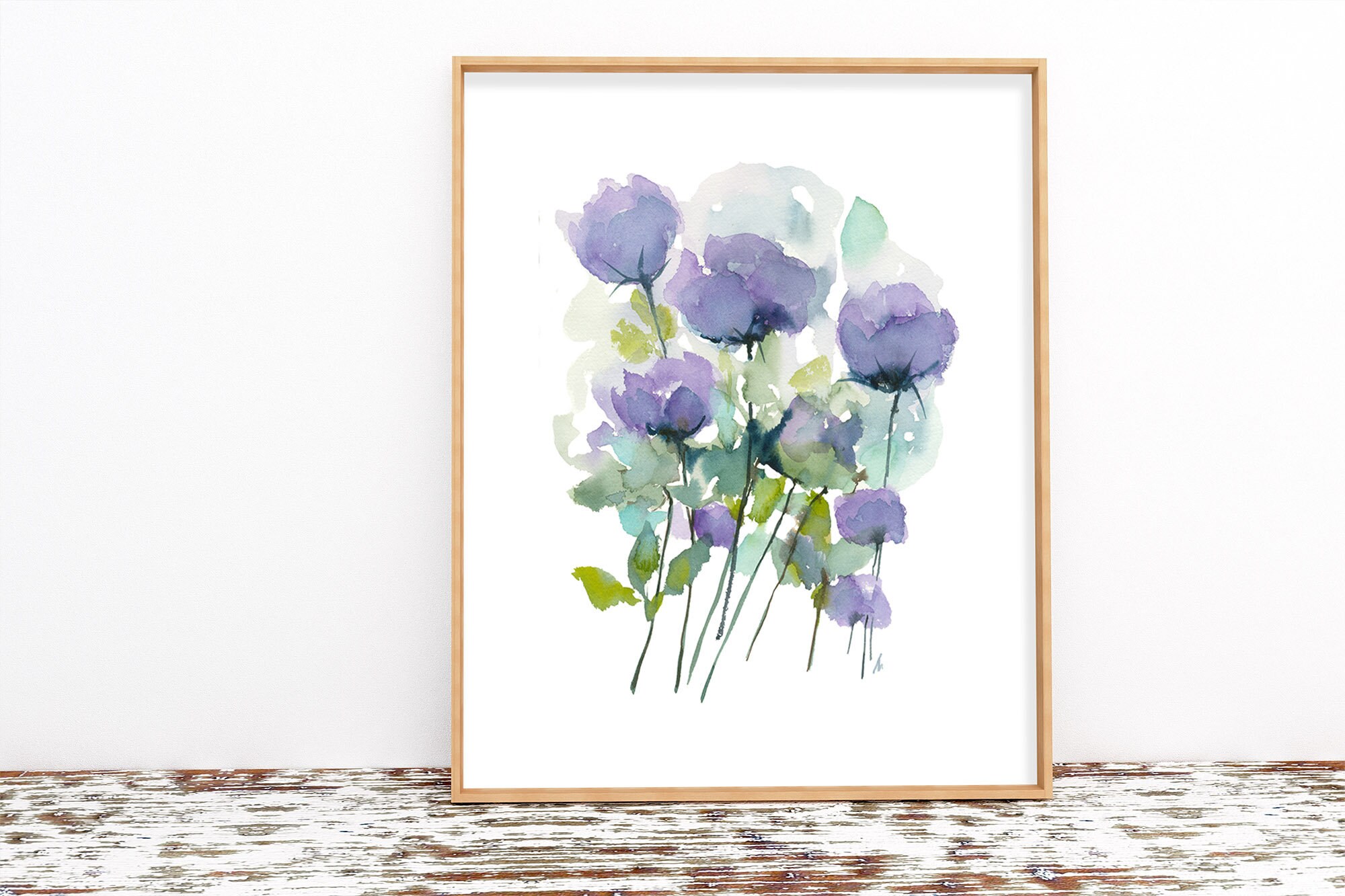 Abstract Purple Flower Print Instant Download Art DIY | Etsy