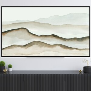Frame TV Art Ridge Mountain Neutral Landscape Watercolor instant Download Samsung TV Wall Art Brown Mountains for TV Monitor Screen