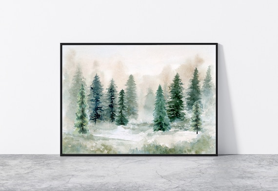 Pine tree painting deals