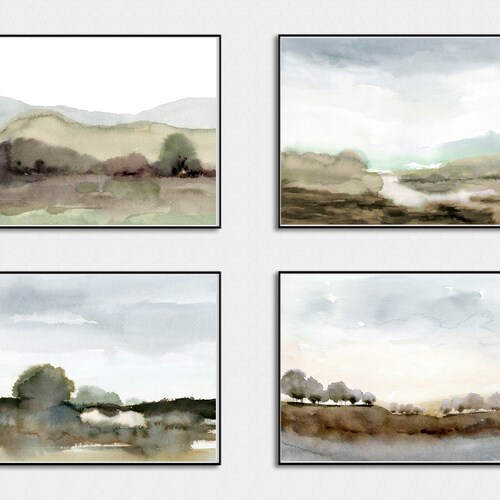 Watercolor Landscape Printable Wall Art Abstract Landscape - Etsy
