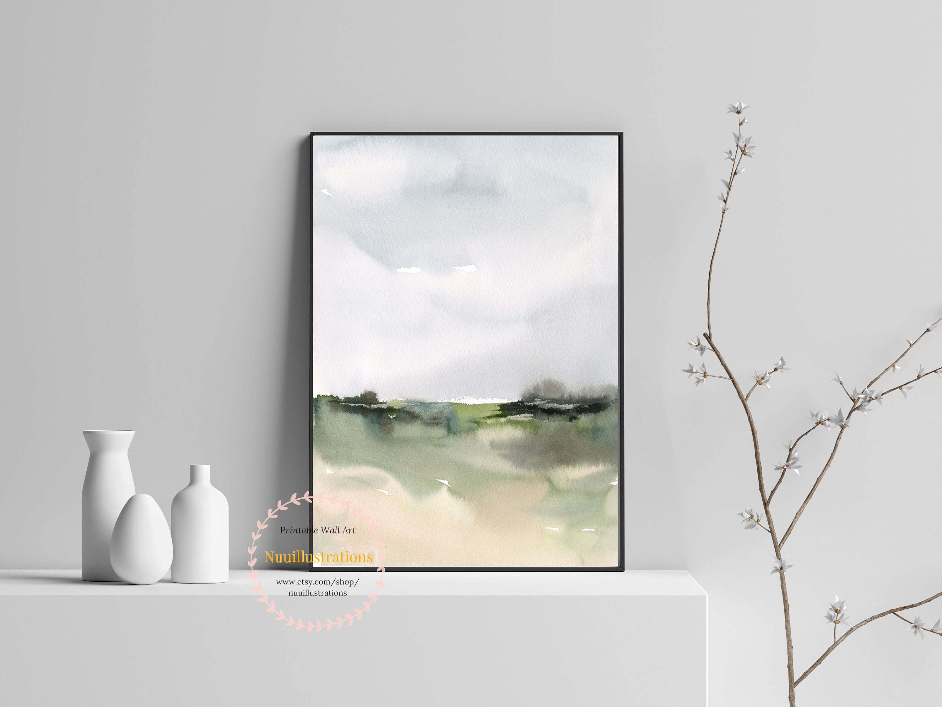 Watercolor Landscape Printable Wall Art Abstract Landscape - Etsy