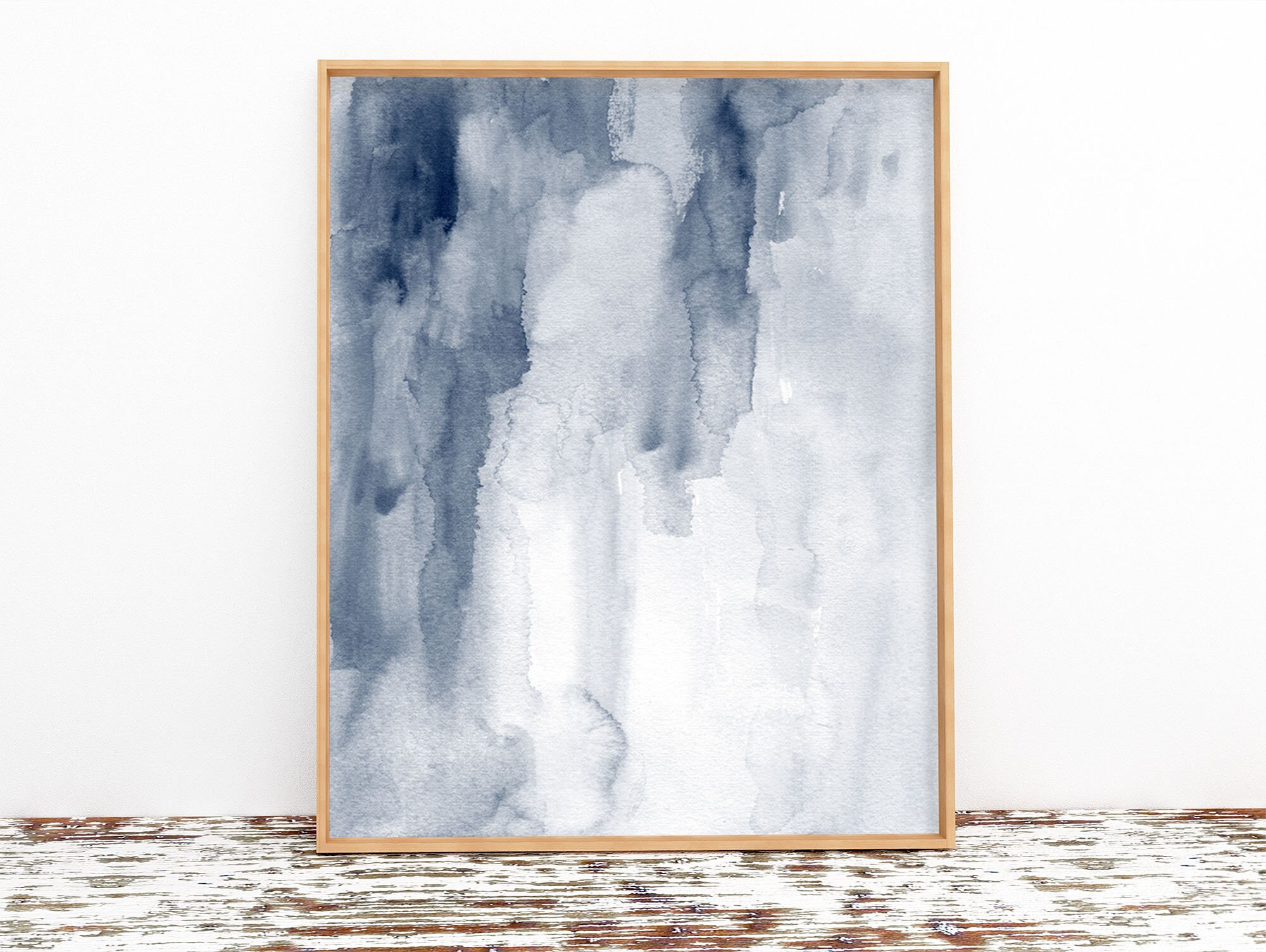 Abstract Wall Art Blue Print Instant Download DIY Printable Etsy