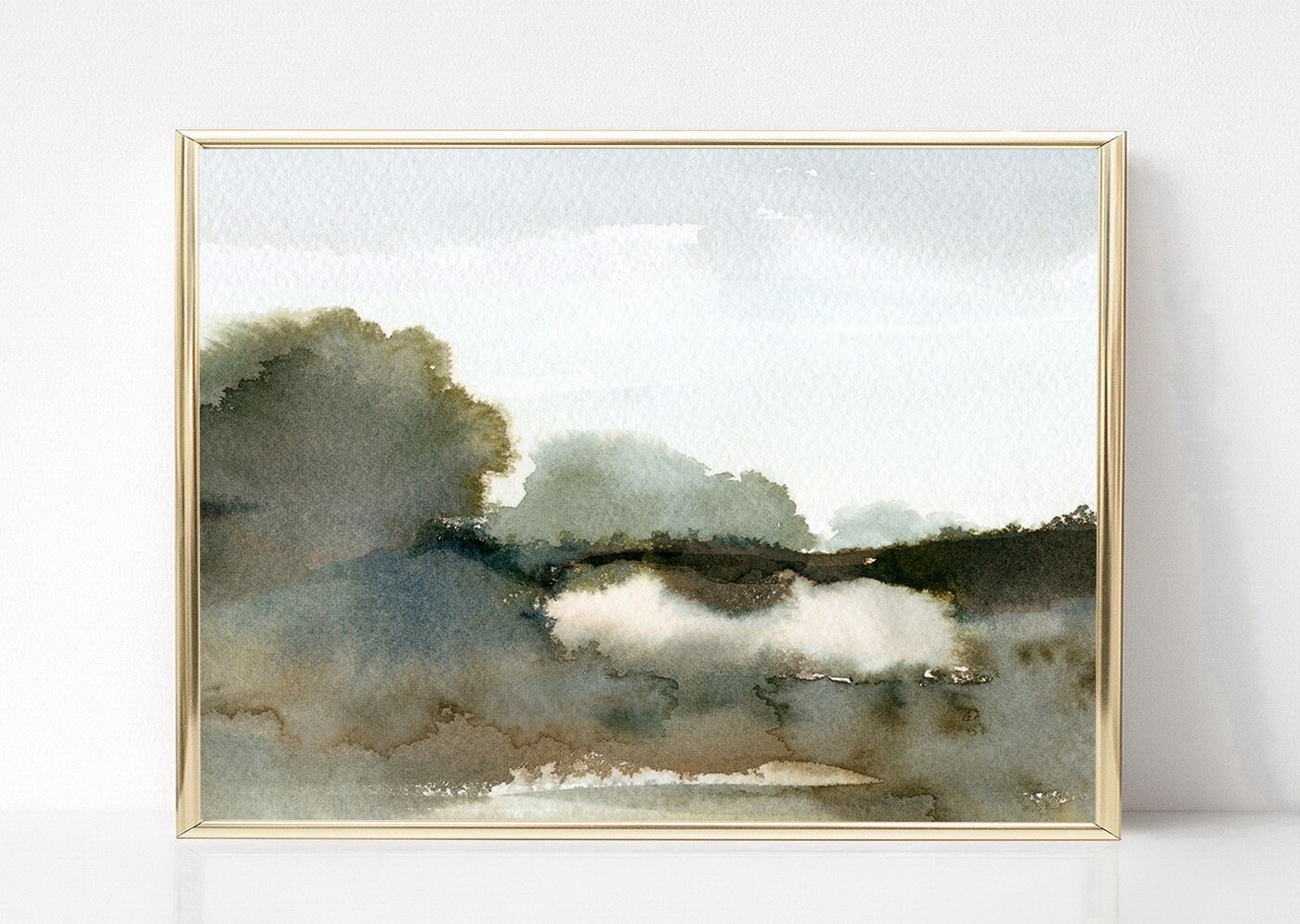 Neutral Landscape Print Watercolor Printable Wall Art Abstract Etsy