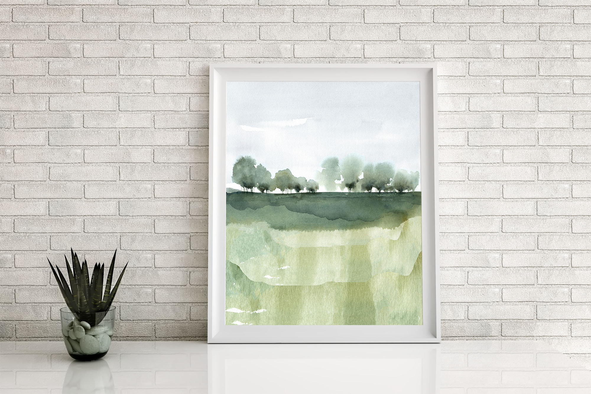 Tree Landscape Print Printable Wall Art Minimal Abstract Etsy