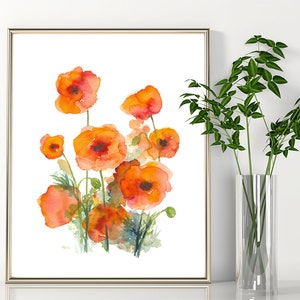 Poppy Flower Printable Wall Art Instant Download DIY Print Floral ...