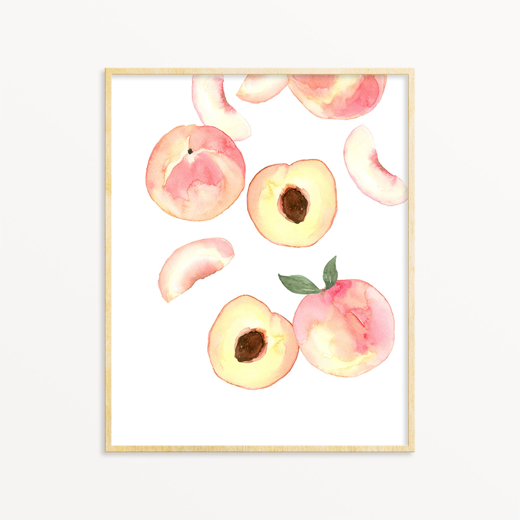 Fruit Print Peach Printable Wall Art Instant Download DIY Etsy