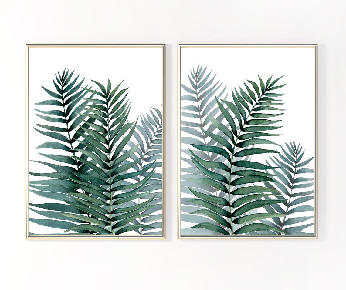 Palm Leaves Printable Botanical Wall Art Print Instant - Etsy