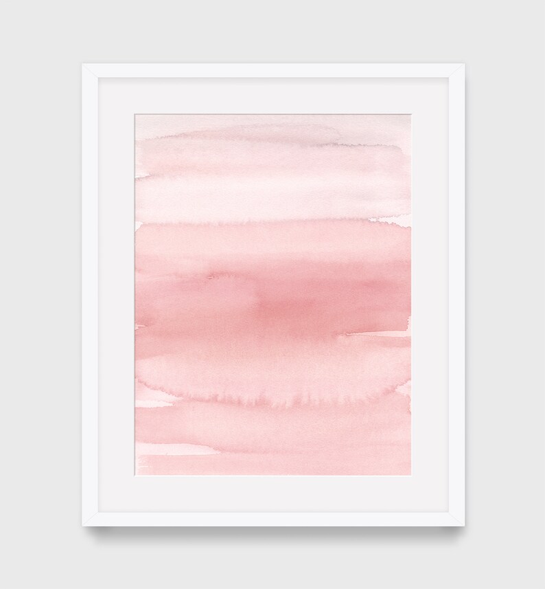 Abstract Landscape Watercolor Blush Pink Print Minimal Art Etsy