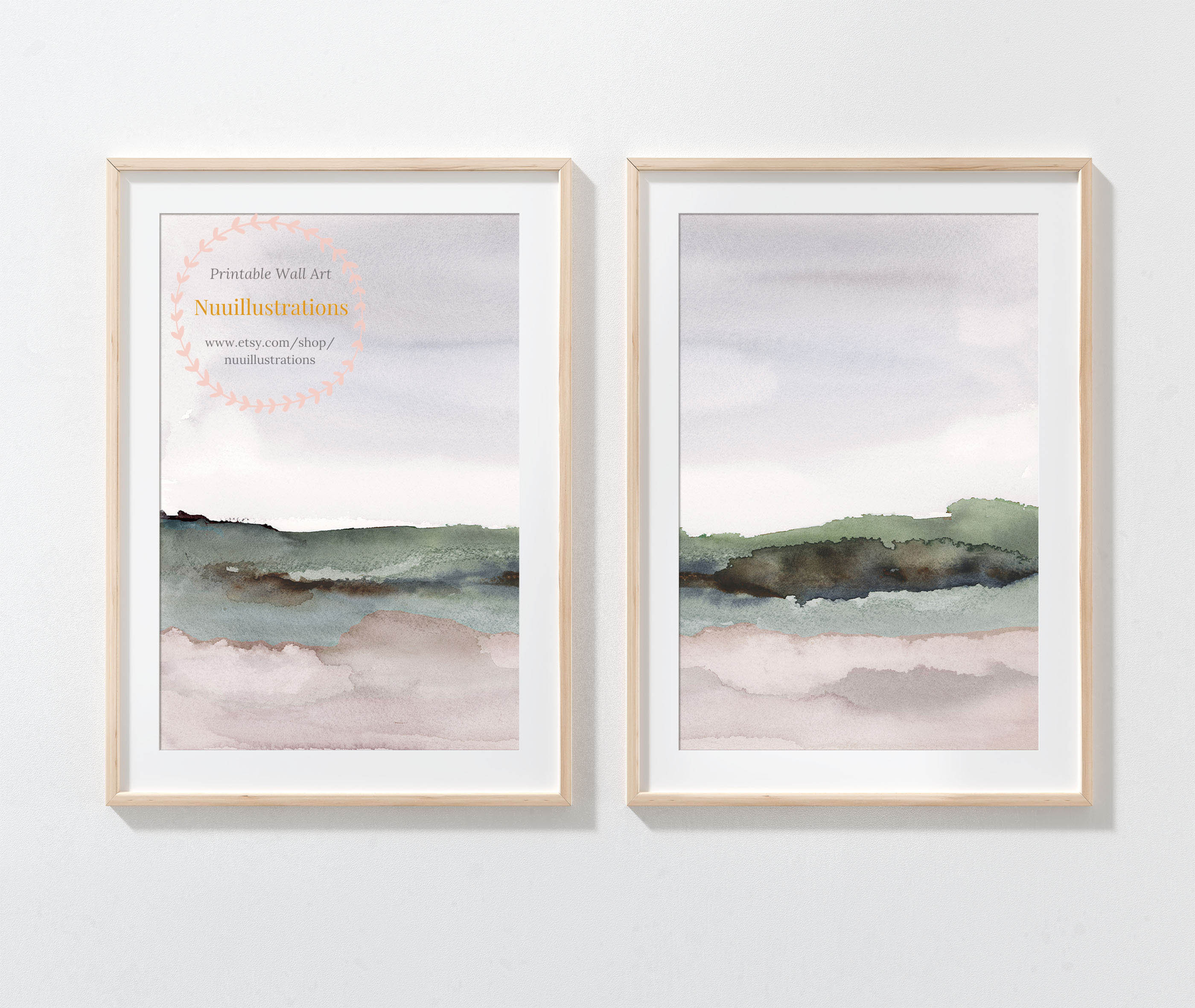 Watercolor Landscape Print Printable Wall Art Abstract - Etsy