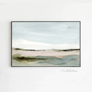 Watercolor Landscape Printable Wall Art Abstract Landscape Download DIY Print Watercolor Painting Digital File Neutral Land and Sky Poster