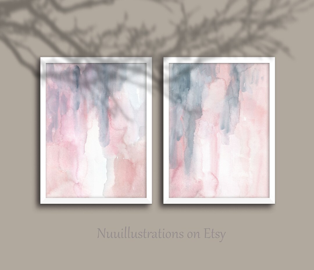 Printable Wall Art Abstract Pink Blue Print Abstract Instant Download ...