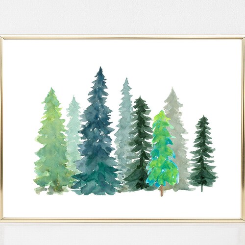 Pine Tree Printable Wall Art Instant Download DIY Print Etsy