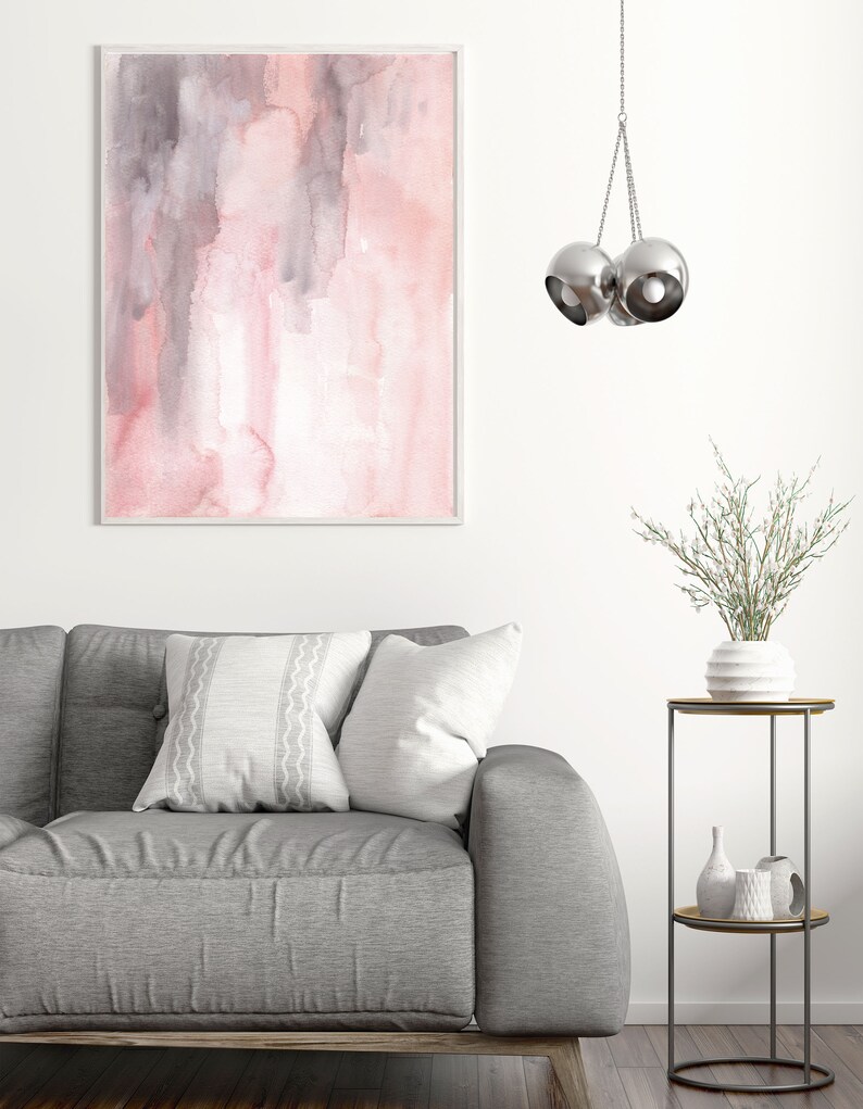 Abstract Wall Art Blush Pink Print Abstract Instant Download Etsy
