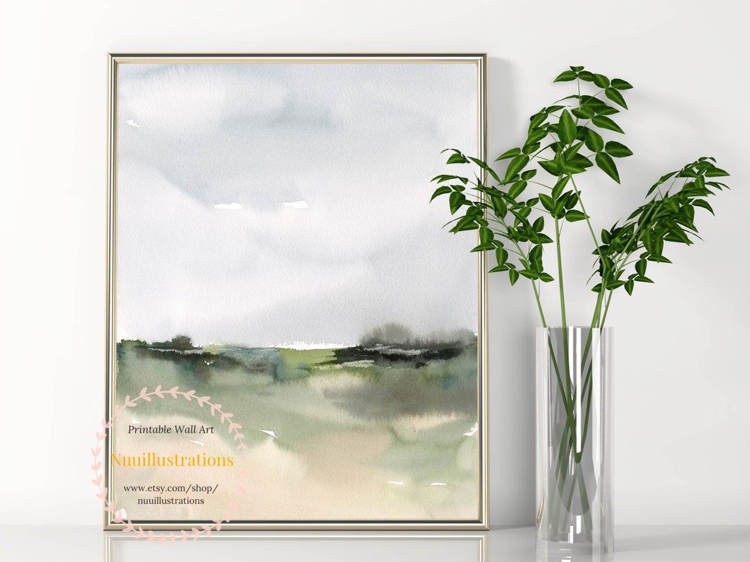 Watercolor Landscape Printable Wall Art Abstract Landscape Download DIY ...