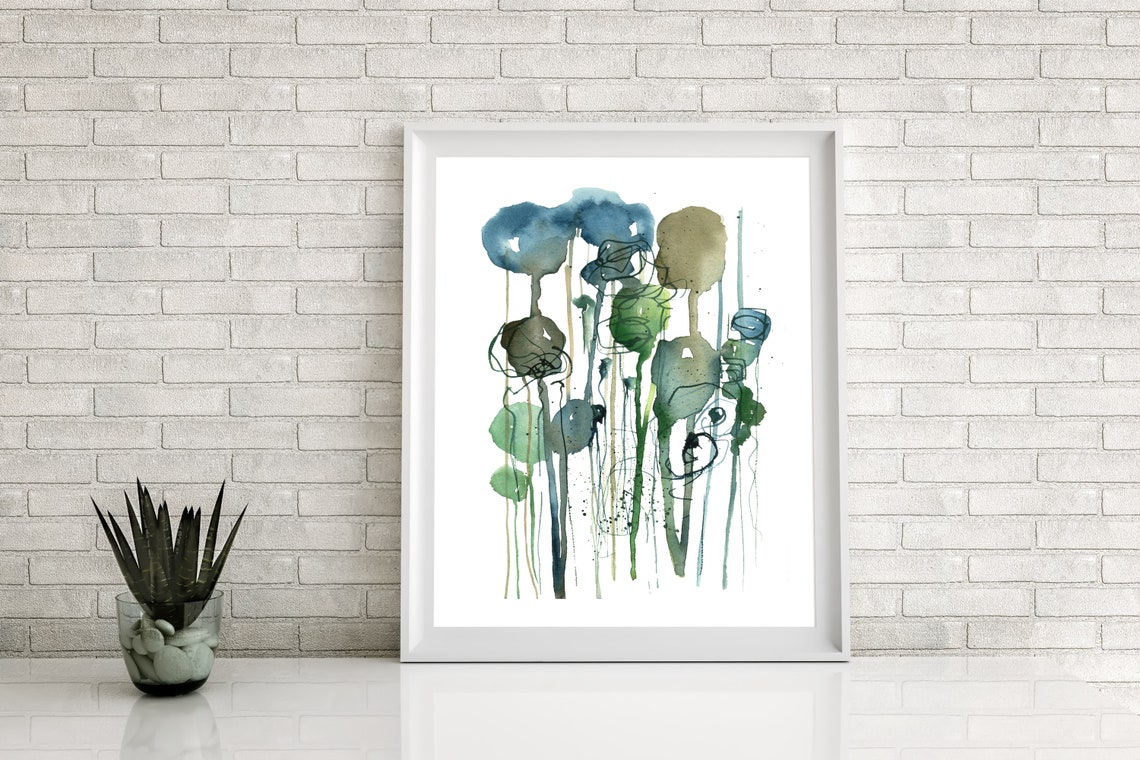 Abstract Watercolor Art Print Instant Download DIY Printable | Etsy