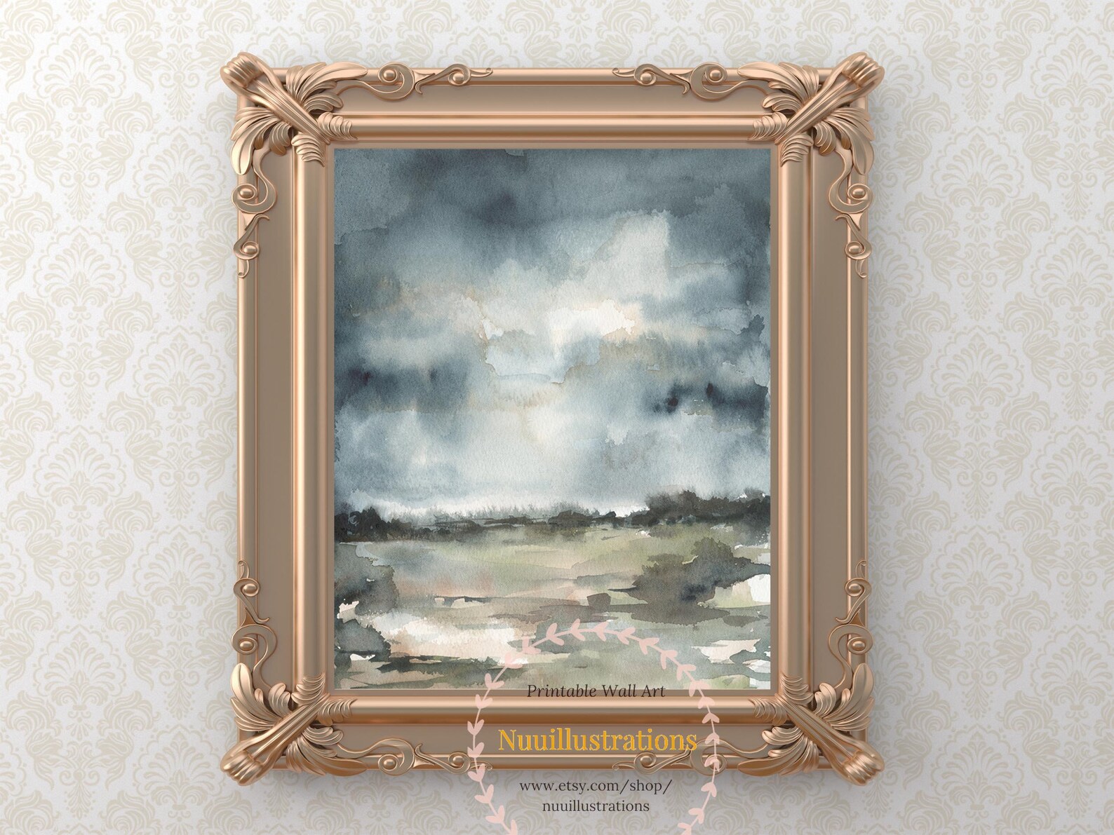 Dark Neutral Landscape Wall Art Printable Abstract Landscape Etsy