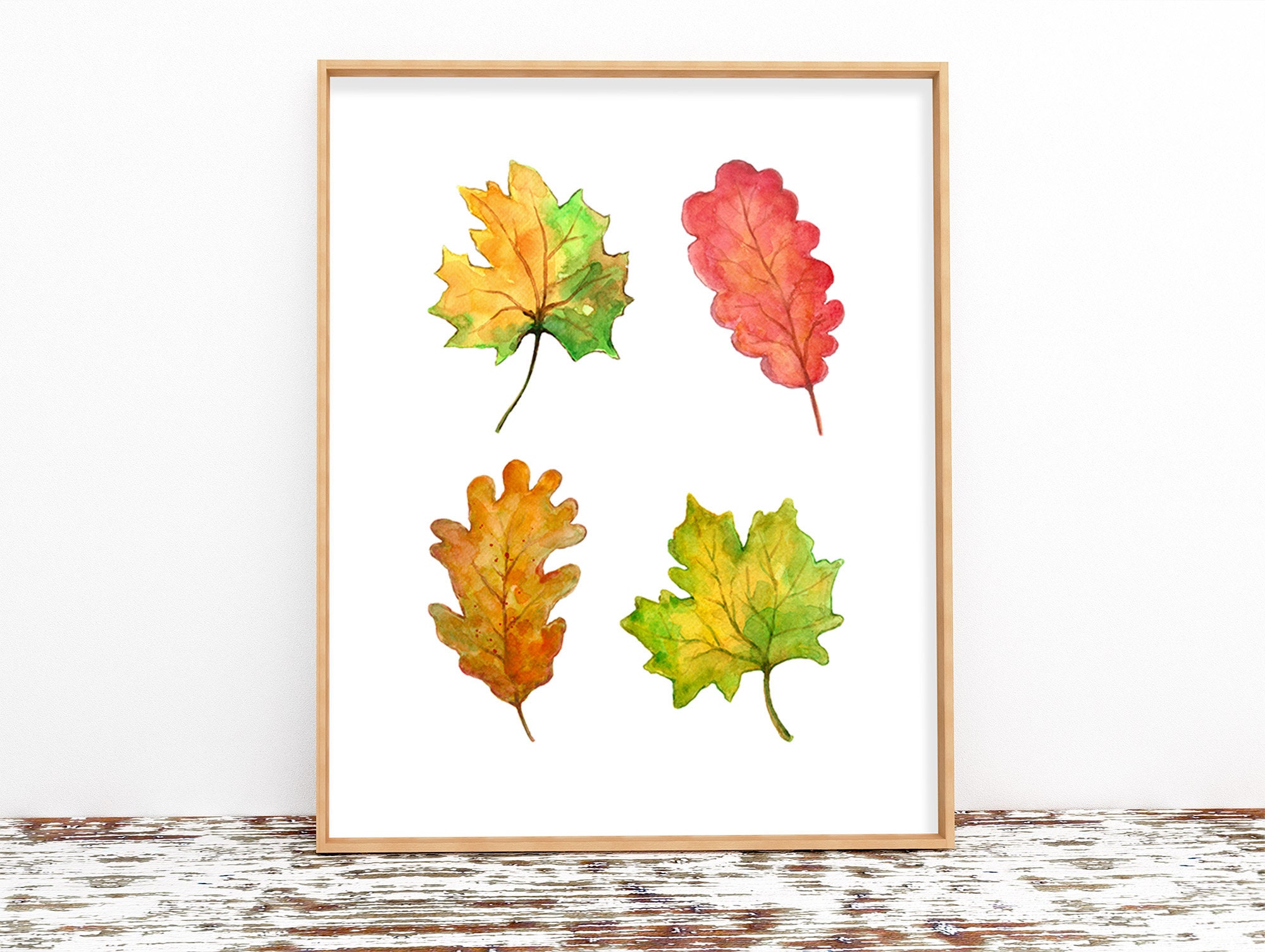 Autumn Leaves Art Printable Fall Leaves Wall Art Digital - Etsy
