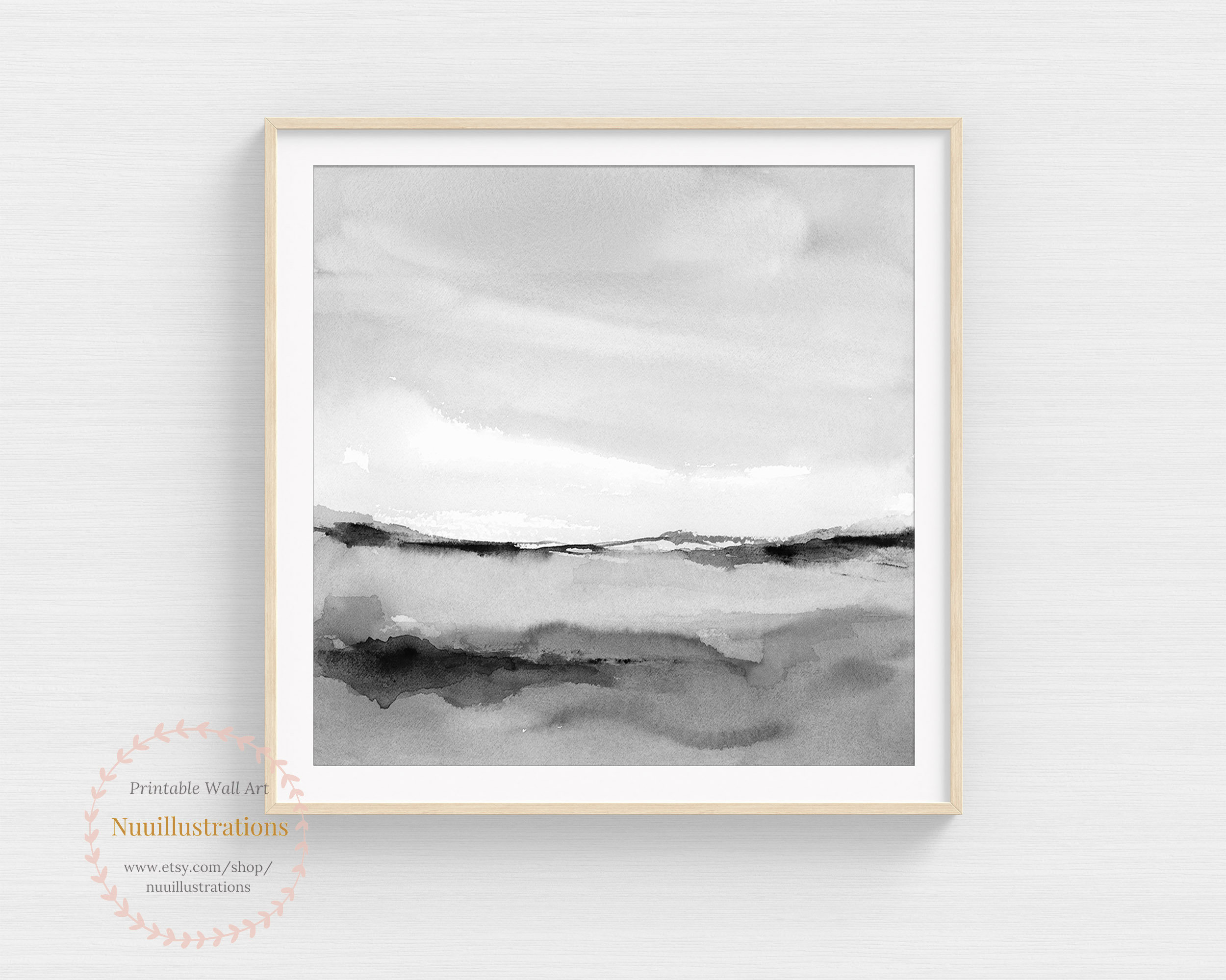 Black and White Landscape Printable Wall Art Abstract - Etsy