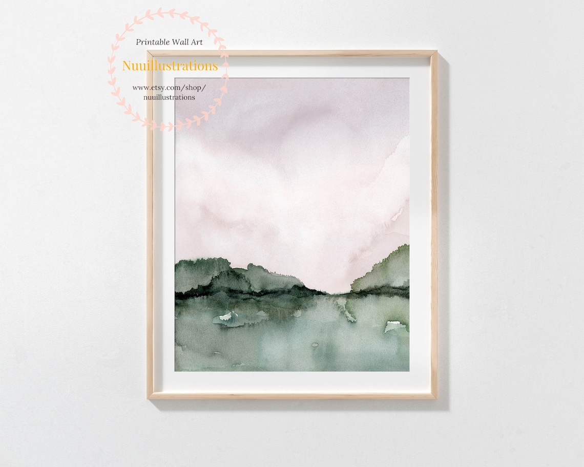 Watercolor Landscape Printable Wall Art Abstract Landscape - Etsy